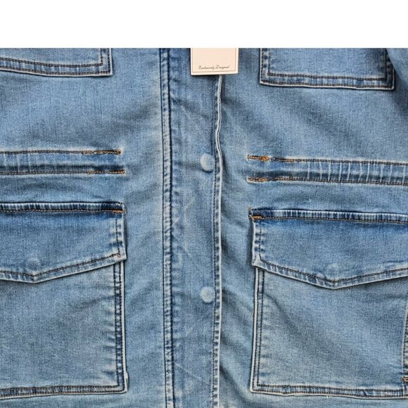 Judy Blue Womens M Denim Won't‎ Lose My Way Utility Jacket NWT - Picture 3 of 12